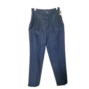 Rare 80s NWT Stockton Dallas Pleated High Waist Denim Jeans Striped Petite 10
